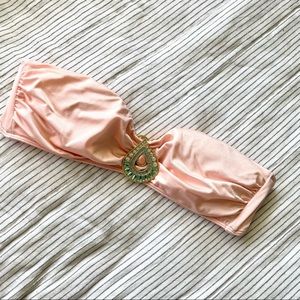 Victoria’s Secret Pink metallic embellished bandeau bikini top